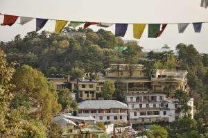 View from Pema Thang of the temple and residence of His Holiness